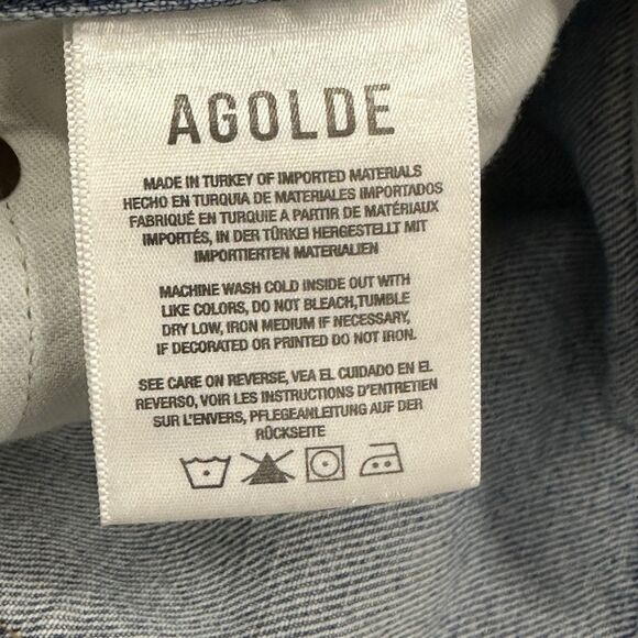 Agolde Jeans Blue Light Wash Lana MidRise Straight Leg Riptide 26x30 $218 Revolv - Picture 7 of 11